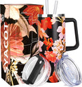 SYACOT 40 oz Tumbler with Handle and Straw Stainless Steel Insulated Tumbler Leak Proof Lid and Straw Lid Reusable Travel Mug Coffee Mug Cup Dishwasher Safe Keep Drinks Cold and Hot (Jasmine) by SYACOT