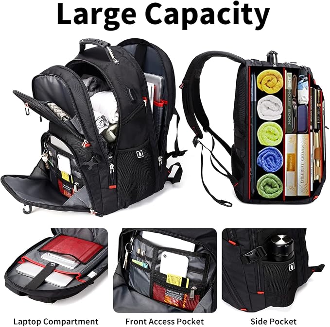 SHRRADOO Extra Large 50L Travel Laptop Backpack - Image 7