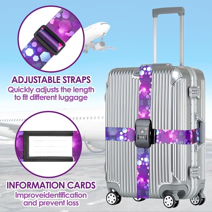 Adjustable Travel Luggage Strap Suitcase Belt Travel Bag Accessories 1.96 in W - Image 4