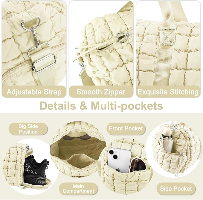 Quilted Travel Duffle Bag Gym Bag - Image 2