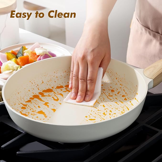 SENSARTE Ceramic Nonstick Frying Pan Skillet 9.5Inch Non Stick Omelette Pans - Image 6