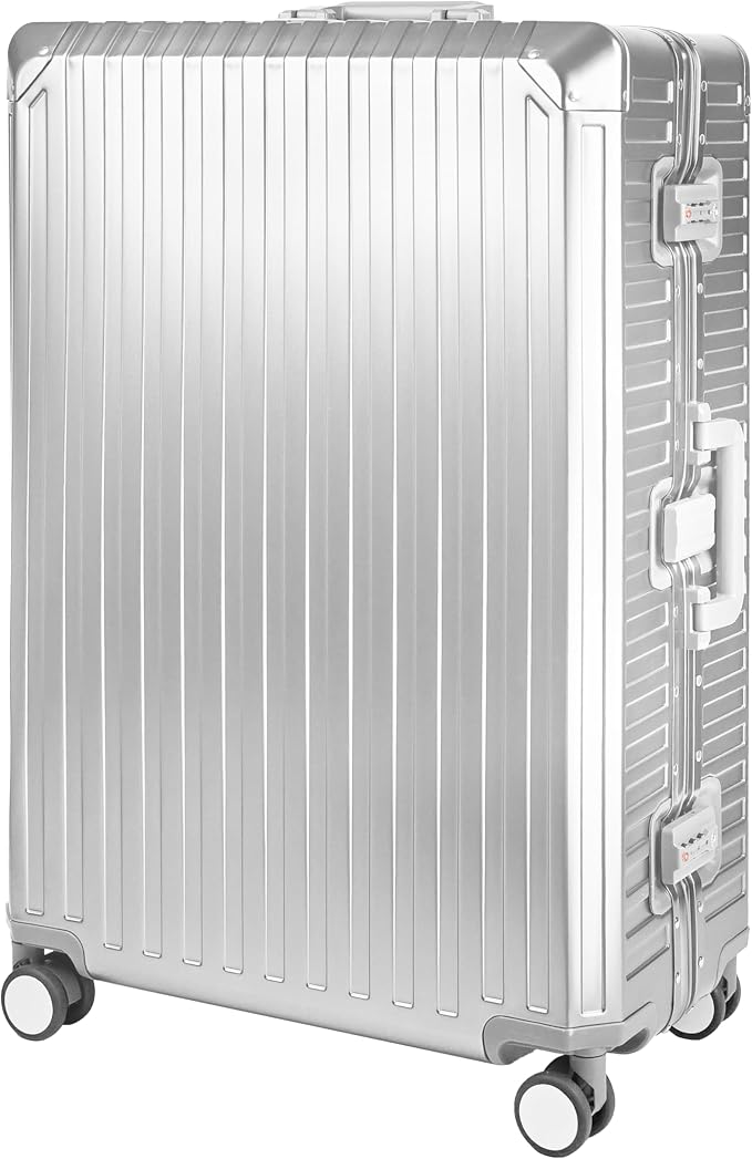 X2 All Aluminum Luggage Suitcase 3 Sizes TSA Lock Carry On Silver - Image 3