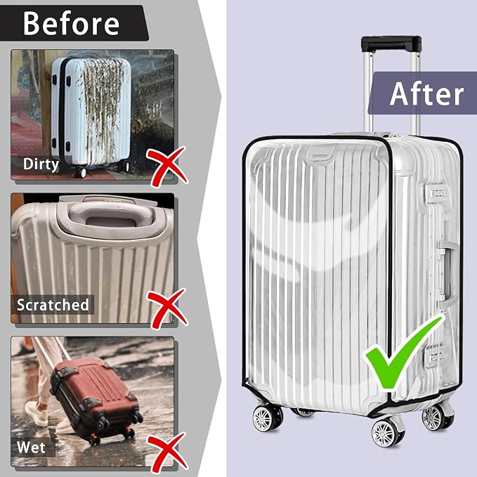 Yotako Clear PVC Suitcase Cover Protectors 28 Inch Luggage Cover - Image 6