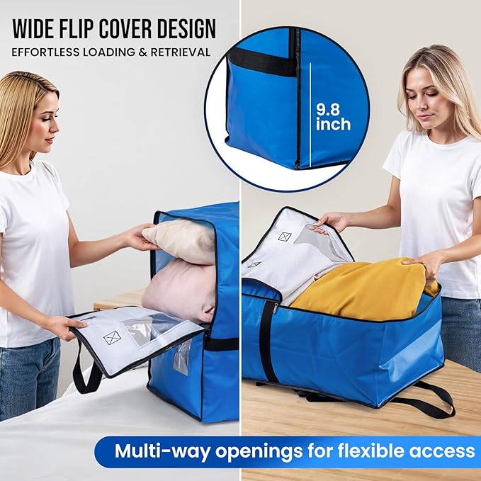 TAILI 4 Pack Blue Moving Bags w/Adjustable Backpack Straps, Moving Supplies - Image 2