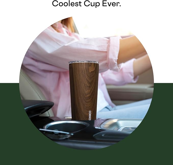Corkcicle Classic Tumbler - Insulated Stainless Steel Travel Cup - Cold & Hot Drinks - Reusable - Durable - Spill Proof Lid - Non-Slip Silicone Base - Easy Grip - BPA Free - 24 oz - Woodland Camo - Image 3