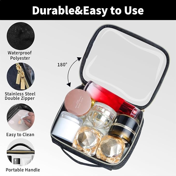 Travel Toiletry Bag, 2 Pack Clear Makeup Bags - Image 4