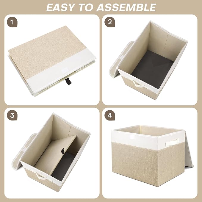 Large 17" 42 Quarts Collapsible Stackable Storage Bins - Image 3