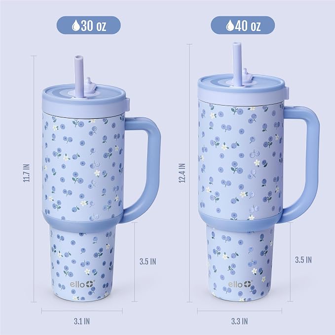 Ello Oasis 40oz Stainless Steel Tumbler - Blueberries - Image 8