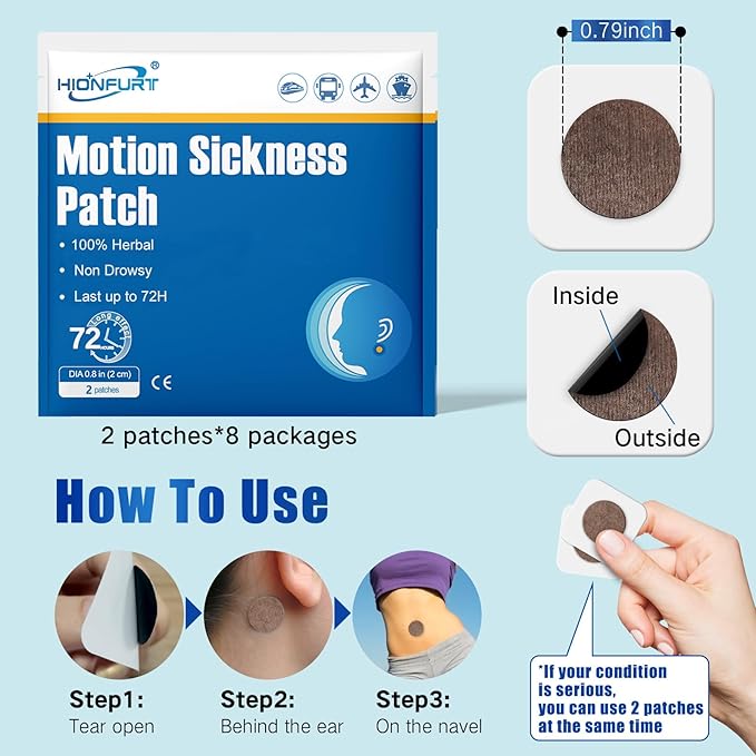 64ct Motion Sickness Patches – Sea Sickness Patches - Image 3