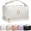 Monogrammed Gift for Women Girls, Initial Makeup Bag, Personalized Double Layer by Vogewood