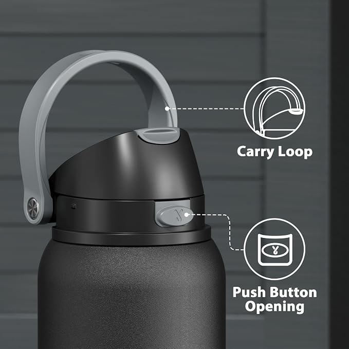 40 oz Insulated Water Bottle for Sports: Meoky Stainless Steel Water Bottle with 2-in-1 Straw and Spout Lid - Leak Proof, Cold for 24 Hours, Protective Silicone Base, BPA-Free for Gym, Night - Image 6