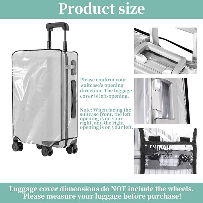 Clear PVC Luggage Cover, Waterproof Dustproof Anti-Scratch Suitcase Protector - Image 2