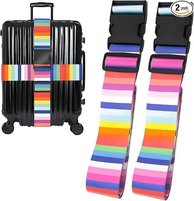Rainbows Luggage Straps for Suitcases, Adjustable Luggage Travel Belts Security by Unknown