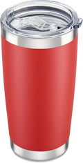 20 oz Tumbler with Lid Stainless Steel Double Wall Vacuum Insulated Tumblers Powder Coated Cups Travel Mug Keep Drinks Cold and Hot, Wine Red by Orebigo