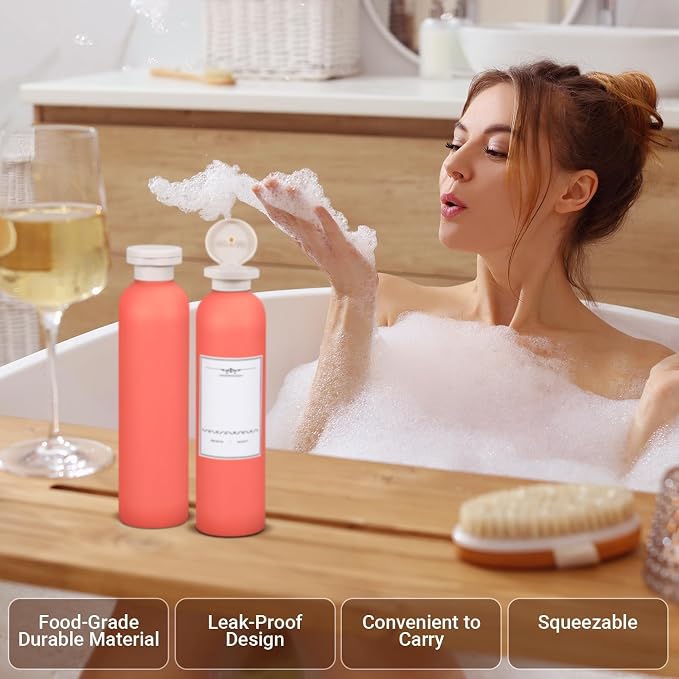 Travel Shampoo Bottle, Empty Plastic Squeeze Bottles 8.8oz - Image 3