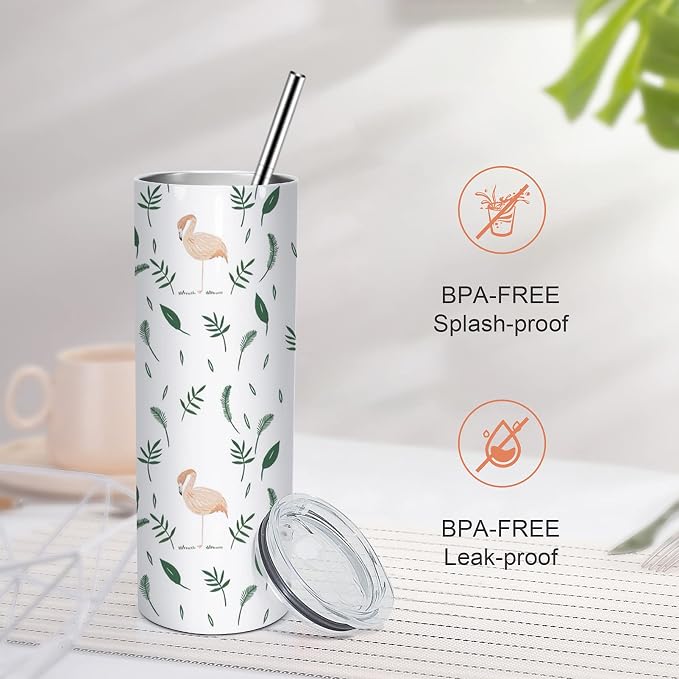 AGH 10 Pack 20 OZ Sublimation Tumblers Blank, Straight Skinny Tumbler with Metal Straw, Stainless Steel Double Layer Insulated Mug, Individually Box, Travel Tumblers - Image 3