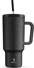 Meoky 40oz Tumbler with Handle, Leak-proof Lid and Straw, Insulated Coffee Mug Stainless Steel Travel Mug, Keeps Cold for 34 Hours or Hot for 10 Hours (Night) by MEOKY