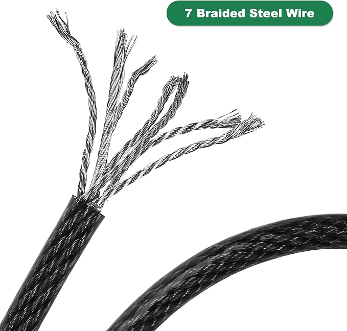 33 ft x 1/2" Heavy Duty Cut-Proof Security Cable | Flexible Vinyl-Coated - Image 3