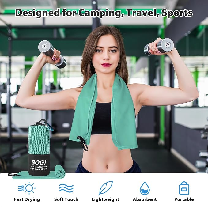BOGI Microfiber Travel Sports Towel-Quick Dry Soft Lightweight Absorbent - Image 6