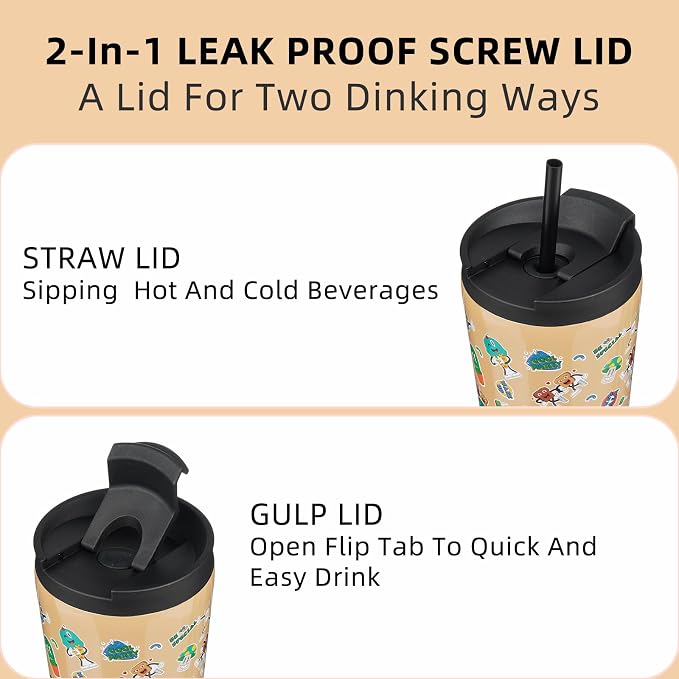 BJPKPK 26oz Tumbler With lid And Straw Stainless Steel Travel Coffee Mug Insulated Tumblers Cups,Spring Party Brown - Image 3