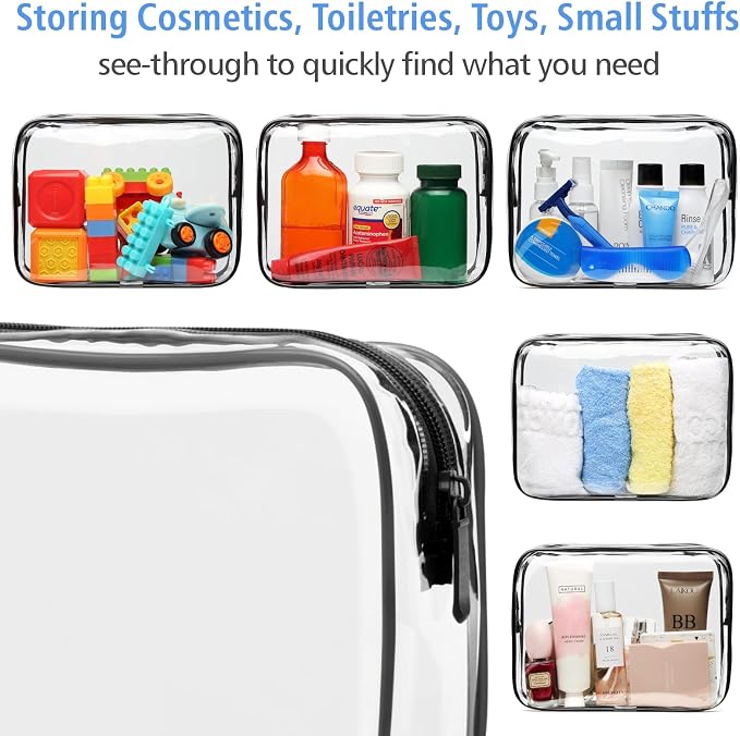 PACKISM Clear Makeup Bags, 4 Pack Quart Size Travel Bag TSA ApprovedTravel - Image 9