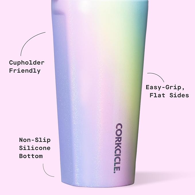 Corkcicle Classic Tumbler - Keeps Drinks Cold for 9 Hours & Hot for 3 - Triple-Insulated Stainless Steel - Holiday Tumbler Gift - 16 oz - Rainbow Unicorn - Image 4