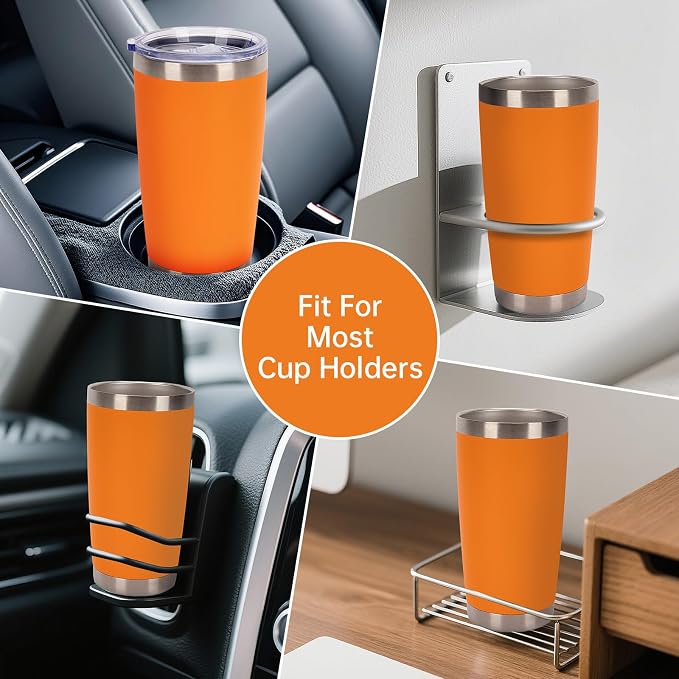 IEOVIEE 32 Pack, 20oz Stainless Steel Bulk Tumblers with Lids and Straws, Double Wall Insulated Travel Coffee Mug, Durable Powder Coated Tumbler Bulk Cup for Cold and Hot Drinks(Orange) - Image 9