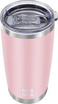 WETOWETO 20oz Tumbler, Stainless Steel Vacuum Insulated Water Coffee Tumbler Cup, Double Wall Powder Coated Spill-Proof Travel Mug Thermal Cup for Home Outdoor (Ice Pink, 1 Pack) by Wetoweto