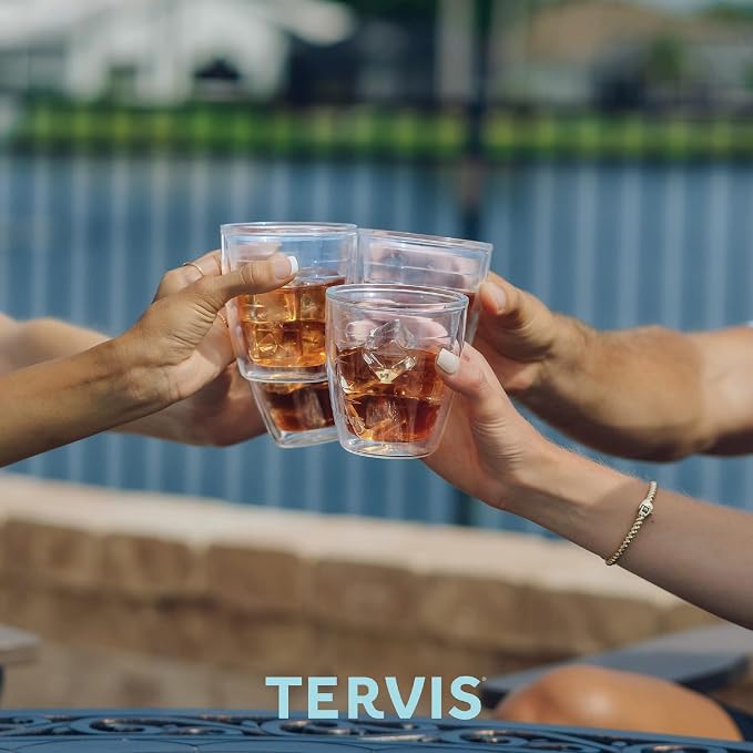 Tervis Clear & Colorful Tabletop 12oz Made in USA Double Walled Insulated Tumbler Travel Cup Keeps Drinks Cold & Hot, 12oz, Clear - Image 7