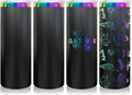 20 oz Skinny Tumblers Stainless Steel Tumbler with Lid and Straw Double Wall Vacuum Insulated Coffee Mug 20oz Powder Coated Cup for Hot and Cold Drinks(Black,4 pack) by FunTrans