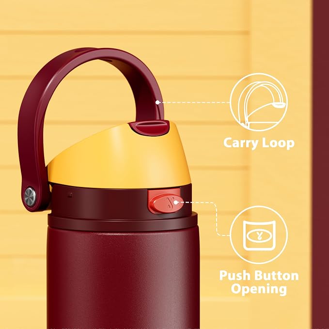 24 oz Insulated Water Bottle for Women: Meoky Stainless Steel Water Bottle with Straw and Spout Lid - Leak Proof, Cold for 24 Hours, Fits in Car Cup Holder, BPA-Free for Sports Travel, Gryffindor - Image 5