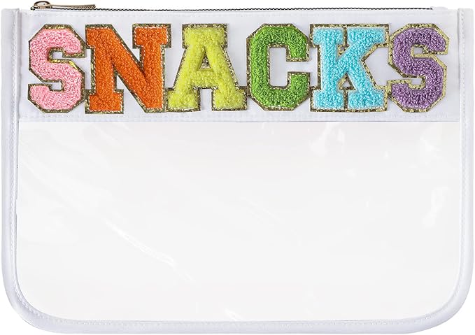 DYSHAYEN Chenille Letter Clear Zipper Pouch by DYSHAYEN