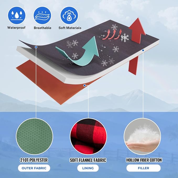 0 Degree Sleeping Bag Cotton Flannel Winter Cold Weather - Image 4