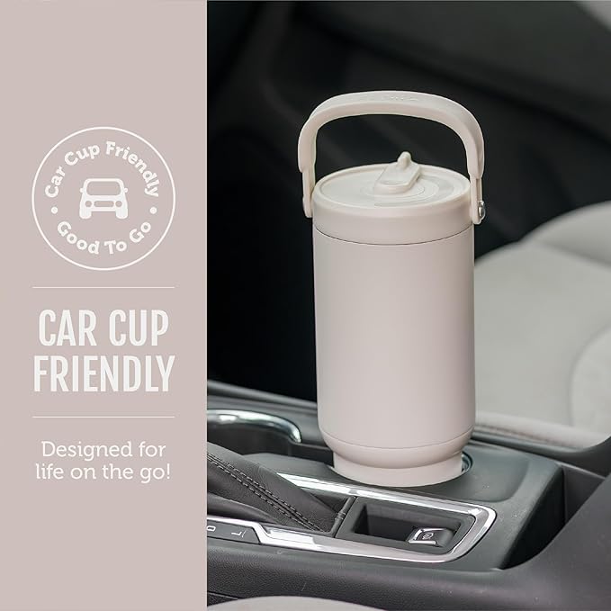 Ello Oasis Go+ 26oz Tumbler with Top Handle and Retracting Straw | Reusable Insulated Stainless Steel Cup, 100% Leakproof Water Bottle, 24 Hours Cold, Cup Holder Friendly For Travel | Wild Dot - Image 4