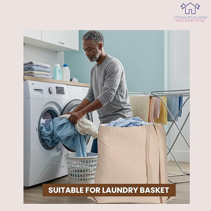 LFH Home Cotton Canvas Extra Large Laundry Bag - Image 5