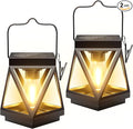 KOOPER 2 Pack Solar Lanterns Outdoor Waterproof, Upgraded Black Metal Hanging by KOOPER