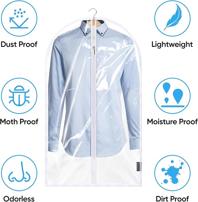 BALEINE 40'' Clear Garment Bags, 2 Packs PEVA Dress Bag - Image 3