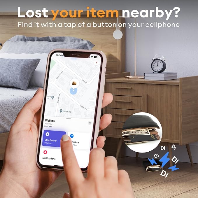 VOCOlinc Air Card Tag Rechargeable Wallet Tracker 1.6mm, Item Finder Work - Image 4