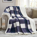 PU MEI Sherpa Blanket Fleece Throw Blanket Full Queen Plaid Thick Bed Blanket by HOME