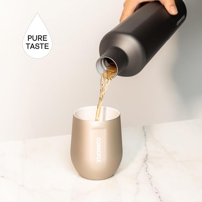 Corkcicle Pure Taste Stemless Insulated Wine Glass Tumbler - Keeps Beverages Cold 6 Hours & Hot 3 Hours - Stainless Steel - Easy-Grip - Summer Drinkware Gift - 12 oz - Latte/Oat Milk - Image 8