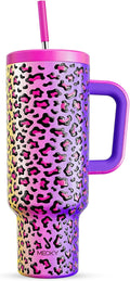 Meoky 50 oz Tumbler with Handle, Tumbler with Lid and Straw, Insulated Stainless Steel Travel Mug, 100% Leak-proof, Keeps Cold for 36 Hours or Hot for 12 Hours (Celebration) by MEOKY