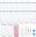 Maucircol 15 Pack Acrylic Snow Globe Tumbler, 20 Oz Pre Drilled Double Wall Snow Globe Supplies Kit, Plastic Snowglobe Tumbler DIY Kit Including Cups and DIY Tools by Maucircol