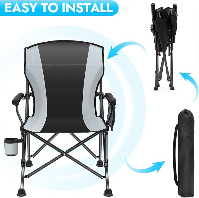 2 Pack Oversized Folding Camping Chair - Image 3