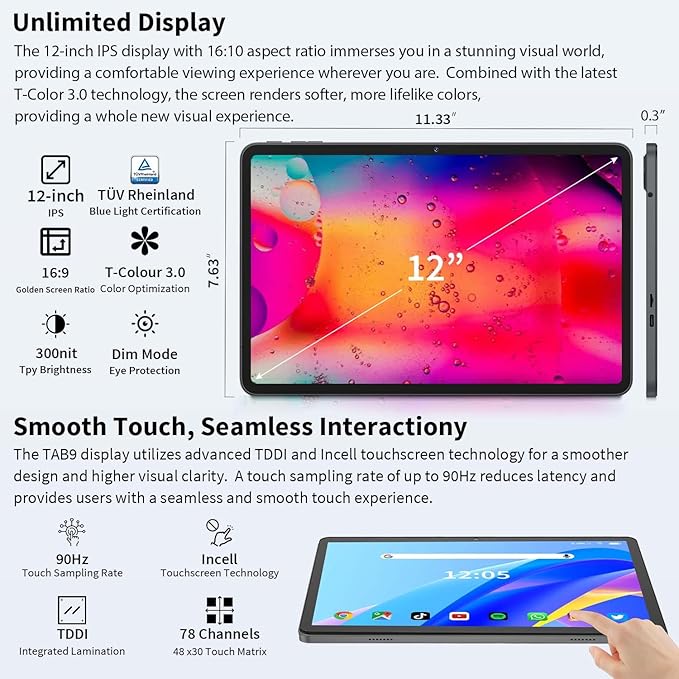12 Inch Tablet Android 15 Tablets, 2025 Upgraded Android Tablet - Image 3