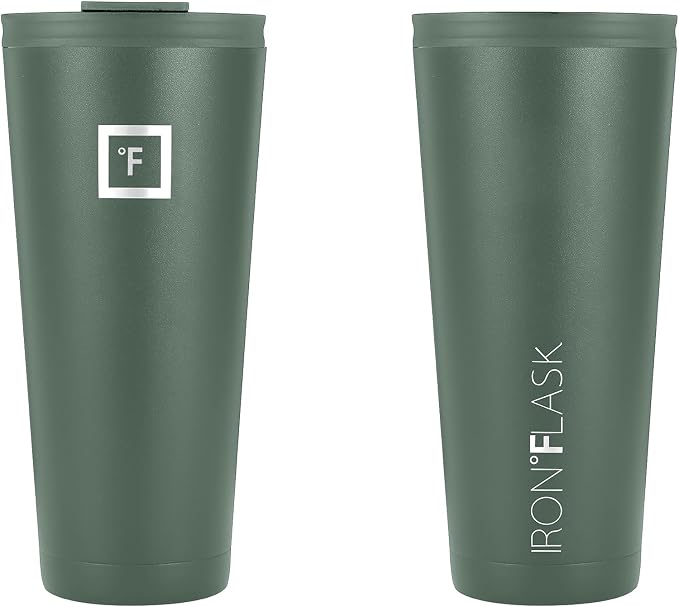 IRON °FLASK Classic Tumbler - Vacuum Insulated Stainless Steel Water Bottle, Double Walled, Drinking Cup, Insulated Travel Mug (Sage, 32 oz Solid Lid) - Image 3