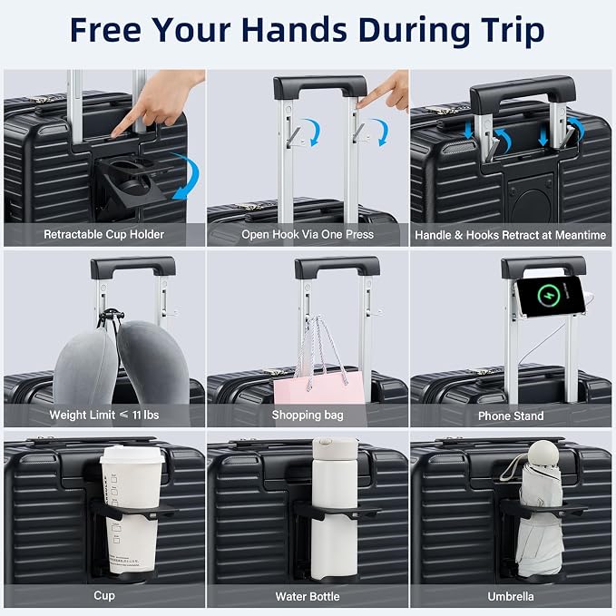 Hard Shell Suitcases Travel Expandable Luggage, 24 Inch Check in Luggage - Image 2