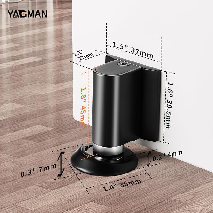 3 Pack Magnetic Door Stoppers Retractable Bottom of Door Holder No Drilling - Image 2