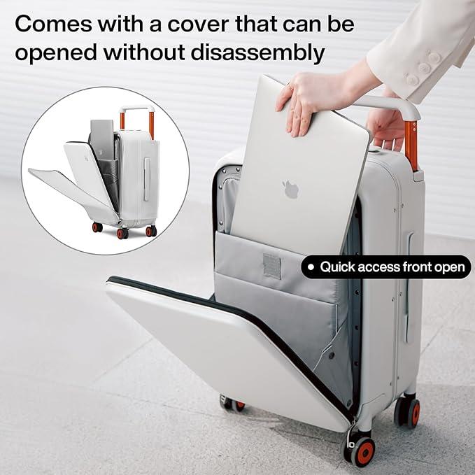 mixi Checked Luggage Wide Handle Luxury Design Rolling Travel Suitcase PC - Image 2