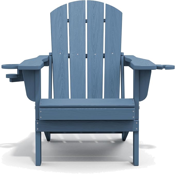 SERWALL Folding Adirondack Chair, HDPE Adirondack Chairs Set of 4, Plastic - Image 10