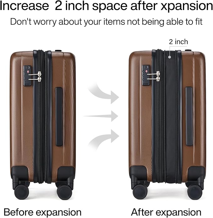 Hanke 29 Inch Expandable Checked Luggage Lightweight PC Hard Shell Luggage - Image 3